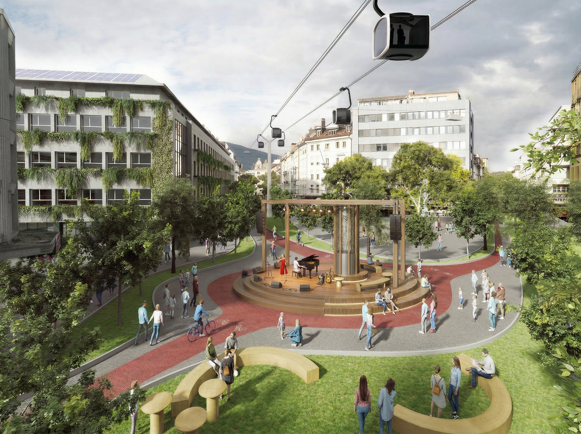 Zentralplatz mit Bühne